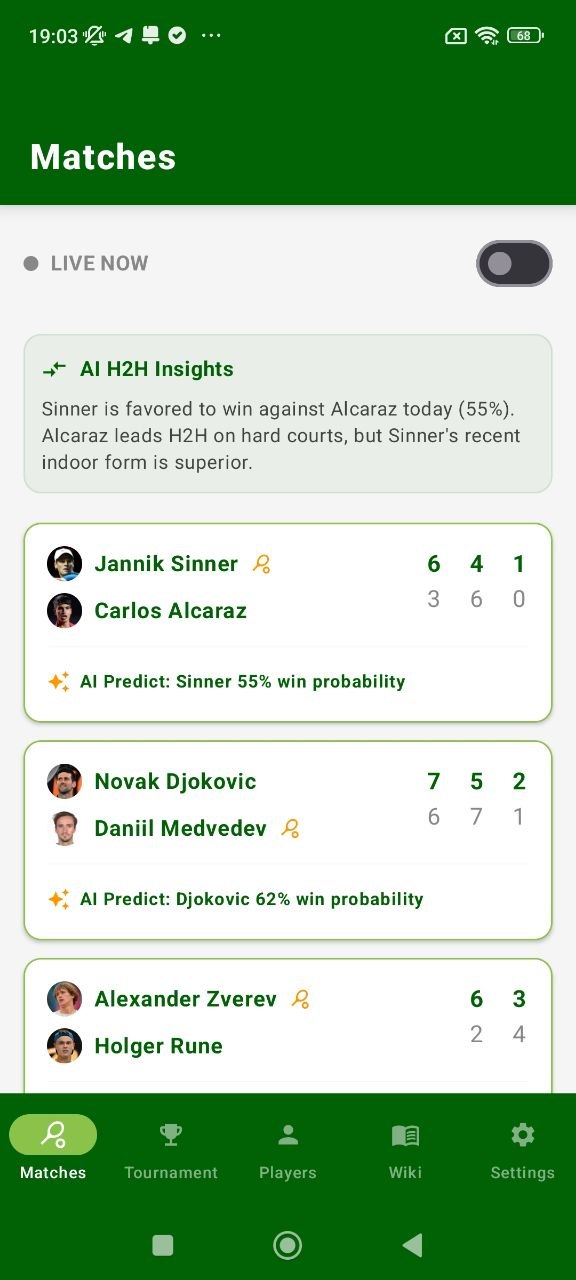 Draft Match Statistics live matches screen
